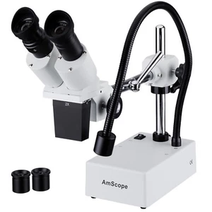 20X-30X Widefield Stereo Microscope with Boom Arm Stand and LED Incident Light - Picture 1 of 3