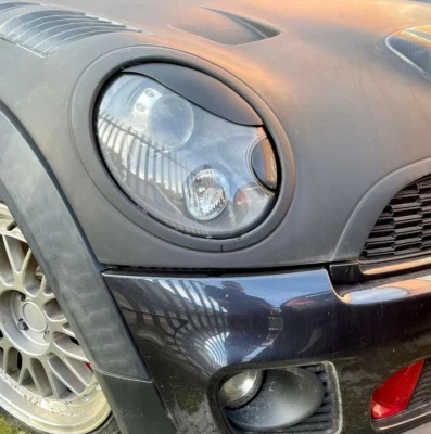 R56 MINI Cooper S JCW Addish Evil Occhi Arrabbiati Coprifaro Finitura Nero Opaco - Immagine 1 di 4