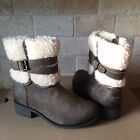 UGG Blayre III Dove Waterproof Leather Sheepskin Cuff Ankle Boots Size 7 Womens