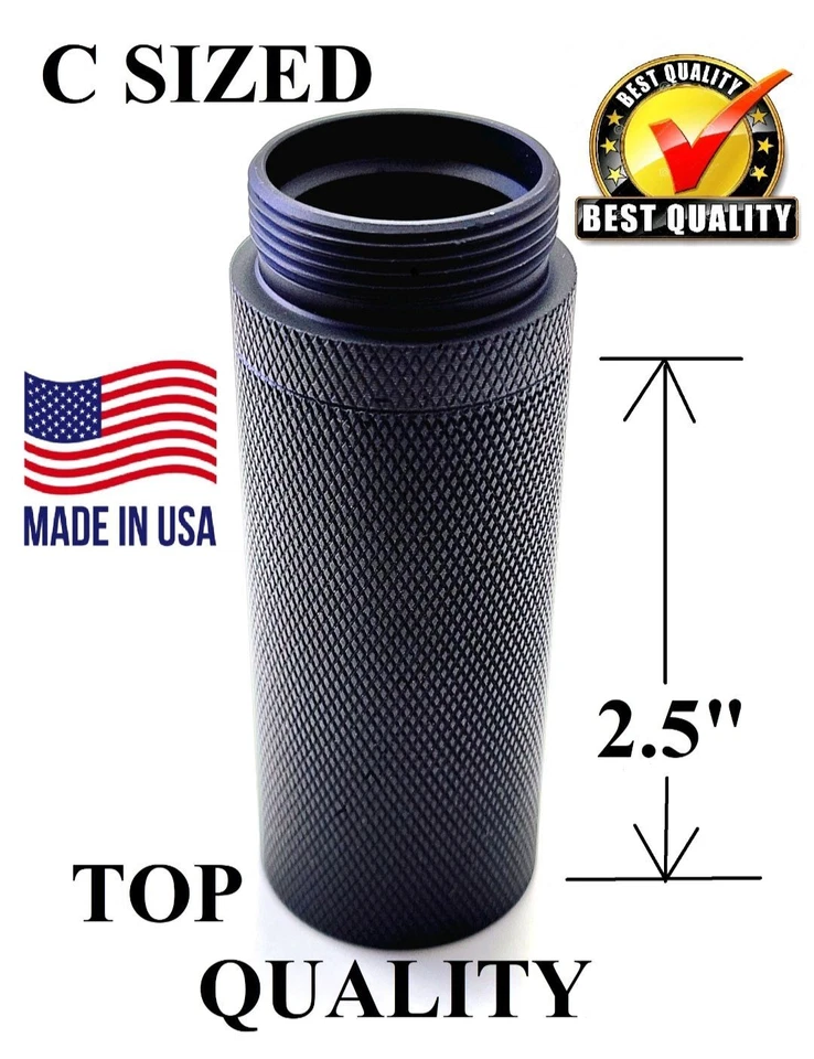 Maglite Flashlight C Cell Extension Tube 2.5" USA MADE & SHIPPED, Heavy Duty NR