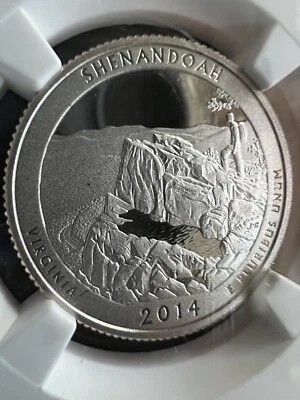 2014 S Clad 25C SHENANDOAH PF 69 Ultra Cameo NGC Cert Early Releases Quarter - Image 1 of 4