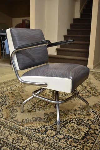 Mid Century Swivel Arm Chair, Adjustable Height Cover