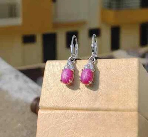 Lindy Star Pink Sapphire Sterling Silver Pendant, Minimalist Star Lab created - Picture 1 of 3