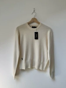 Polo Ralph Lauren Cream Ivory Ecru White Wool & Cashmere Jumper Size L New - Picture 1 of 7