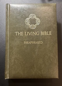 The Living Bible Paraphrased 1971 Tyndale House Padded Hardcover Green Free Ship - Picture 1 of 5