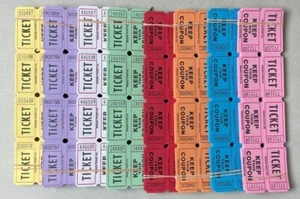 Raffle Tickets 100 Double Stub 50/50 Split the Pot Fund Raiser Folded as Picture - Picture 1 of 10