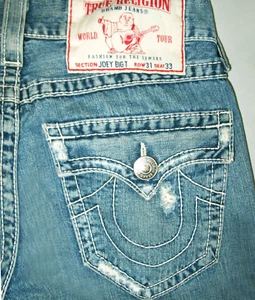 HOT USA Men's TRUE RELIGION JOEY BIG T BOOTCUT DISTRESS Jeans 31 x30 (Fit 32x30) - Picture 1 of 14