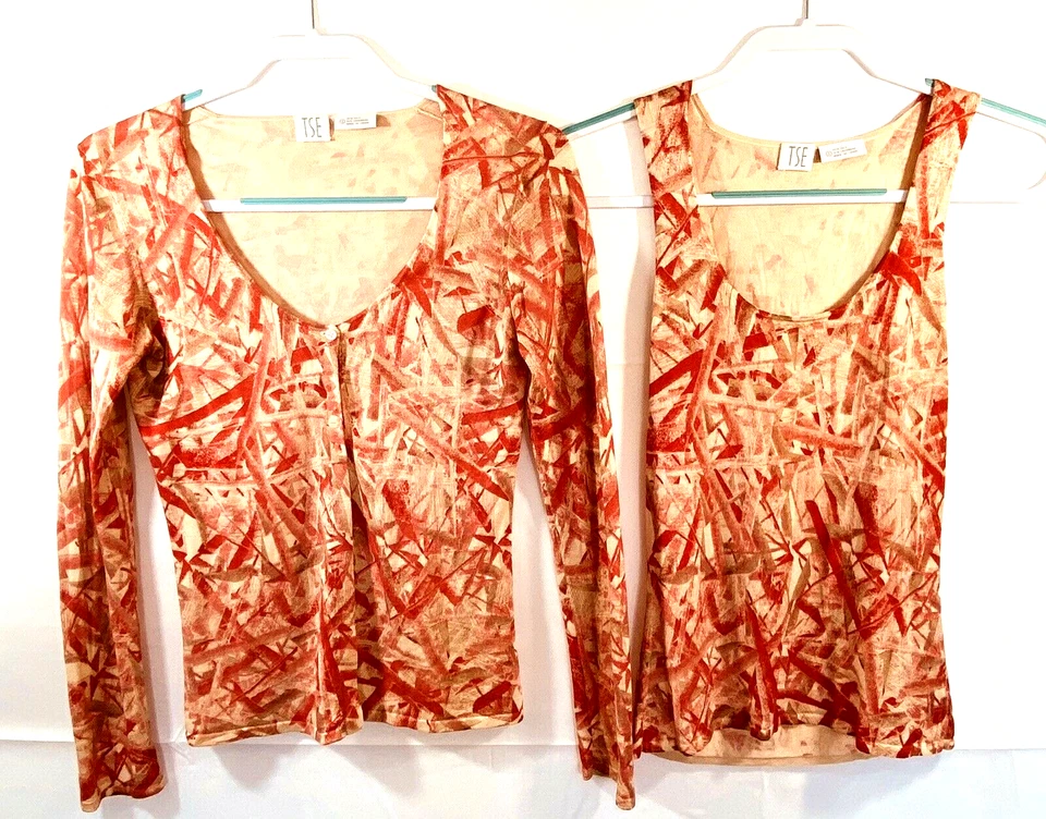 TSE Women's Silk + Cashmere Twinset Tank Cardigan Size Small Fits XS MINT EUC - Image 1 of 4