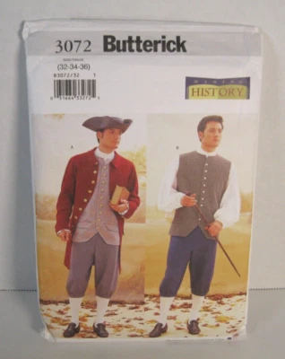 Butterick Making History 3072 Revolutionary War Costume Pattern Men's 32-36" UC - Image 1 of 3