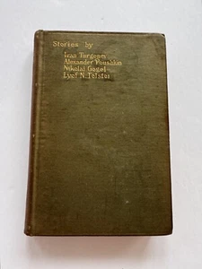 Stories by Foreign Authors Russian Book Tolstoi Turgenev Poushkin Antique 1898 - Imagen 1 de 23