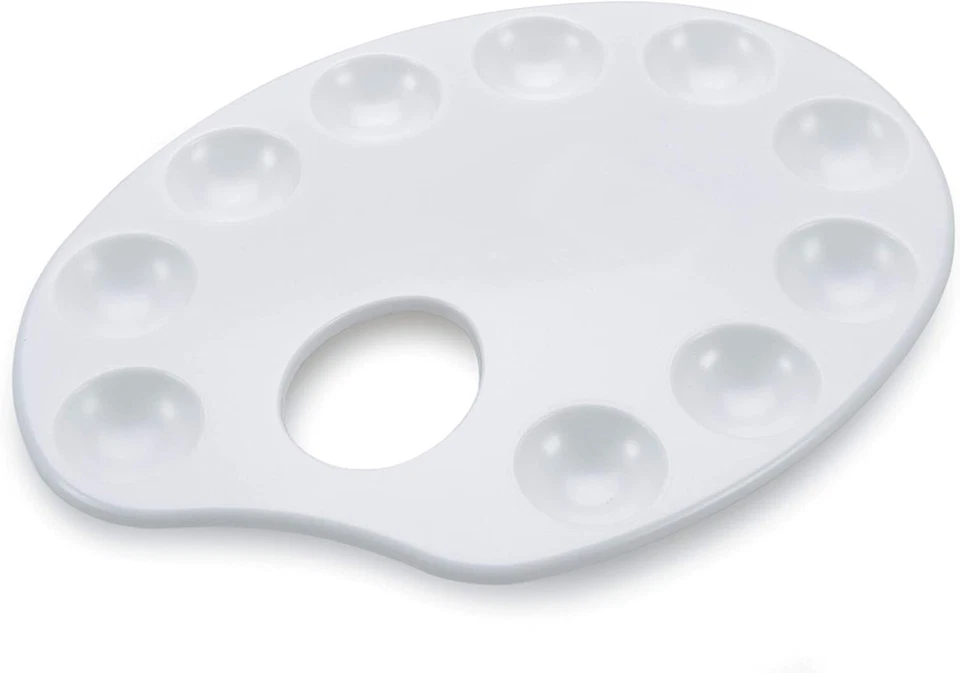 Darice White 1180 Ar Plastic Oblong 10-Well Palette for Oil/Watercolor-5! - image 1 of 1