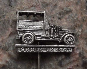 Antique Skoda Vintage 1907 Laurin Klement Delivery Truck Veteran Lorry Pin Badge - Picture 1 of 2