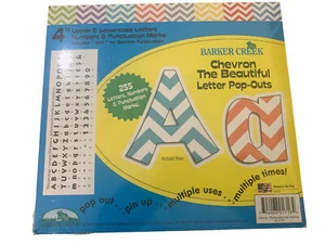 Barker Creek 255 Pop Out Pin Up 4" Letters Numbers Upper/Lower Case Chevron NEW - Picture 1 of 3