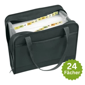 Veloflex Fächermappe Aktentasche A4 Office schwarz mit 24 Fächern für 500 Blatt - Bild 1 von 4