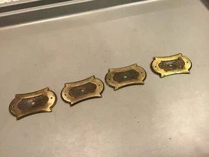 Lot of 4 NL Co. Brass Drawer Cabinet Pull Back Plates 2.5” with Center Holes - Picture 1 of 3