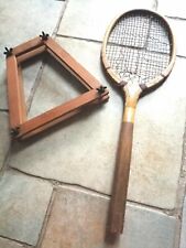Antique Slazenger The Eclipse Wooden Tennis racquet or racket and press clamp