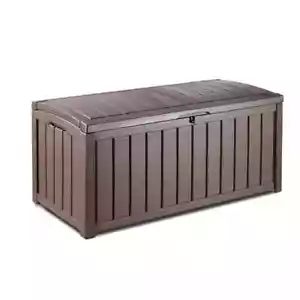 Glenwood 101 Gal. Durable Resin Plastic Deck Box Outdoor Storage For Patio Lawn - Picture 1 of 7