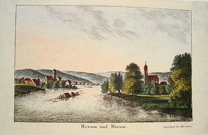 Neuburg Donau Kehlheim Herum und Hinum iBayern altkolorierter Kupferstich 1818 - Picture 1 of 1