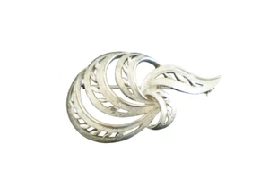 Vintage Silver Tone Brooch Pin Swirl  - Picture 1 of 5