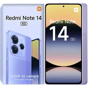 Xiaomi Redmi Note 14 5G Lavender Purple 128GB + 6GB Dual-SIM Unlocked Global NEW - Zdjęcie 1 z 4