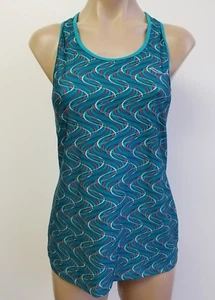 Saucony Women's Rank Top Size M Teal Green Red Racer Back Yoga Athletic - Picture 1 of 8