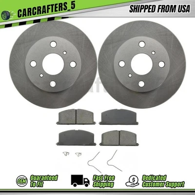 OE Disc Brake Rotors Brake Pads Set Front for 1989-1992 Geo Prizm 1.6L - Image 1 of 4