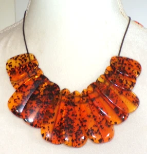 Sobral Classicos Villa Lobos Ambar Flocos Beads Artist Made Necklace - Picture 1 of 7