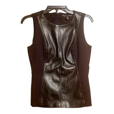 Black Sleeveless leather White House Black Market top size 2 - Image 1 of 4