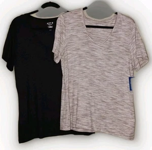 NUEVO CON ETIQUETAS APT. 9 Essentials - (2) camisetas versátiles supersuaves con cuello en V - grandes para mujer - Imagen 1 de 8