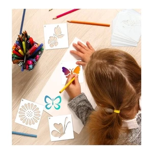60 plantillas de pintura floral, reutilizables 3” flor mariposa para lienzo de madera - Imagen 1 de 6