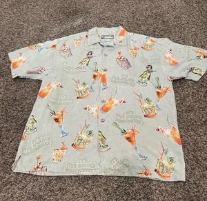 Big Dogs Resortwear 100% Seide It’s 5 O’Clock Somewhere Button-Down Hemd Medium - Bild 1 von 4