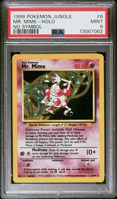 PSA 9 MINT Mr. Mime 6/64 No Symbol Error Jungle Holo Rare Pokemon Card - Image 1 of 2