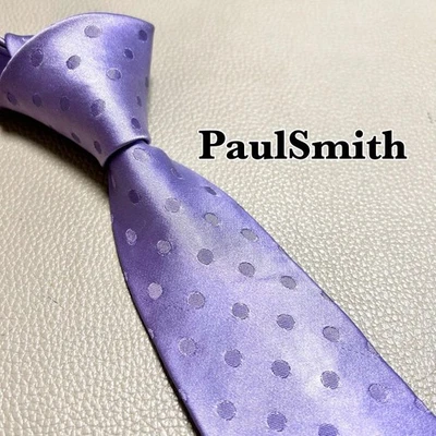 Corbata Paul Smith a Rayas Punto Cuadros Púrpura Seda Alta Marca Usada Foto 1 de 4