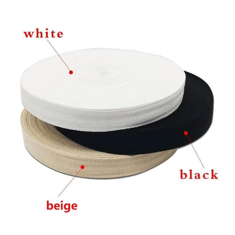 3/8" Herringbone Cotton Twill Tape - 49 Yard Roll, White Trim For Crafts, Sewing & Home Decor - View #12