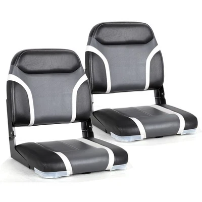 NORTHCAPTAIN Charcoal/Black/Light Grey Low Back Folding Boat Seat, 2 Seats - Image 1 of 4