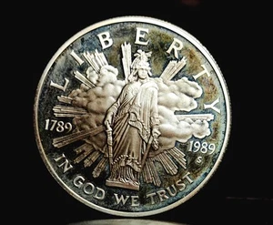 États Unis 1 Dollar Argent 1989 Commémorative - Zdjęcie 1 z 2