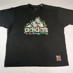 adidas x Kevin Lyons Graphic Tee Shirt Black Size L Street Art Monster Logo - Picture 1 of 11