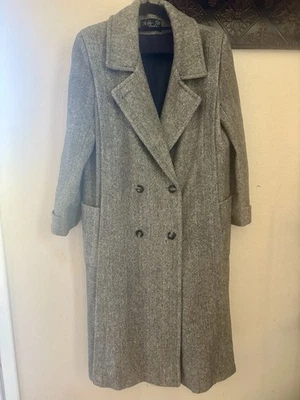 Gray Trench Coat Size Large With Pockets Wool Blend - Image 1 of 4