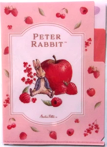 Beatrix Potter Peter Rabbit 2 Bolsillos A5 Archivo Transparente Japón S&C Fresa Cereza - Imagen 1 de 2