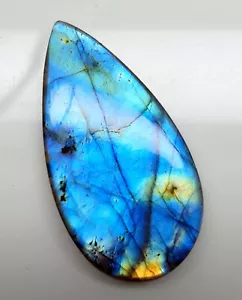 57.70 Ct 100% Natural Multi Flashy Labradorite Pear Cabochon Loose Gemstone SQ36 - Picture 1 of 4