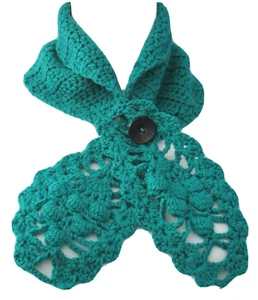 New Handmade Crochet Green Soft Acrylic Stylish Pineapple Neck Warmer Scarf - Imagen 1 de 7