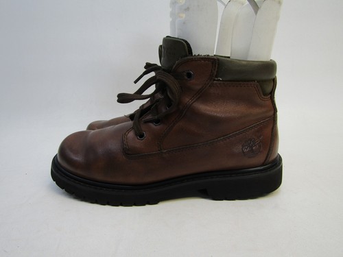 Stivaletti alla moda Timberland taglia 7 M marroni in pelle con lacci
