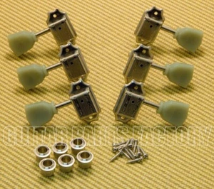 WJ-44-3N Wilkinson 3x3 Nickel Vintage Tuners for Les Paul SG Gibson Epiphone - Picture 1 of 2