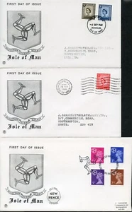 GB Isle of Man Regional Stamp FDCs (First Day Covers) 1968, 1969, 1971 (Decimal) - Picture 1 of 4