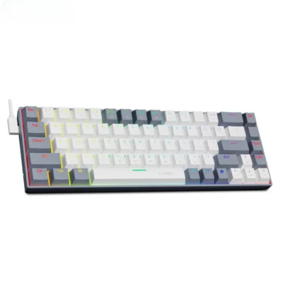 RGB USB 60% Mini Slim Mechanical Gaming Wired Keyboard Red Switch 68 Key Russian - Image 1 of 4