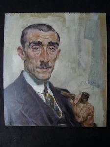 Friedrich Eicke 1883-1975 Schwalenberg - Retrato de un hombre con pipa 1925 - Imagen 1 de 16