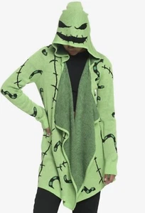 Disney Nightmare Before Christmas Oogie Boogie Cardigan Green Sz S Halloween NWT - Picture 1 of 2