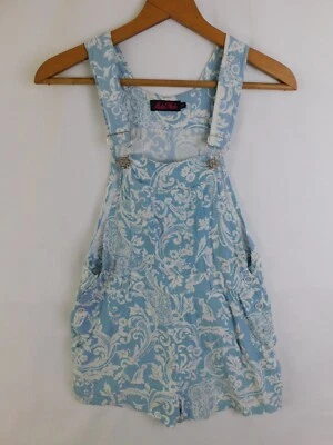 Motel Rocks Size XS Light Blue White Paisley Dungaree One Piece Overalls - Image 1 of 4