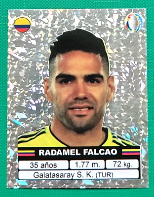 2021 ES Copa America #128A RADAMEL FALCAO Colombia Soccer Team Sticker FOIL - Image 1 of 4