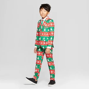 Suitmeister Boys's Ugly Holiday Nordic Snowman Suit Costume L Red/Green Xmas - Picture 1 of 1